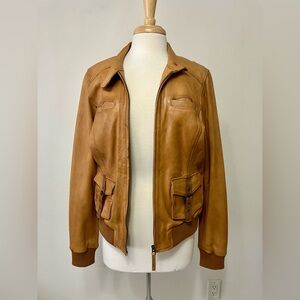 LEATHER BOMBER JACKET